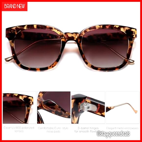 Classic Square Polarized Sunglasses UV400 Protection Retro Style main image 6